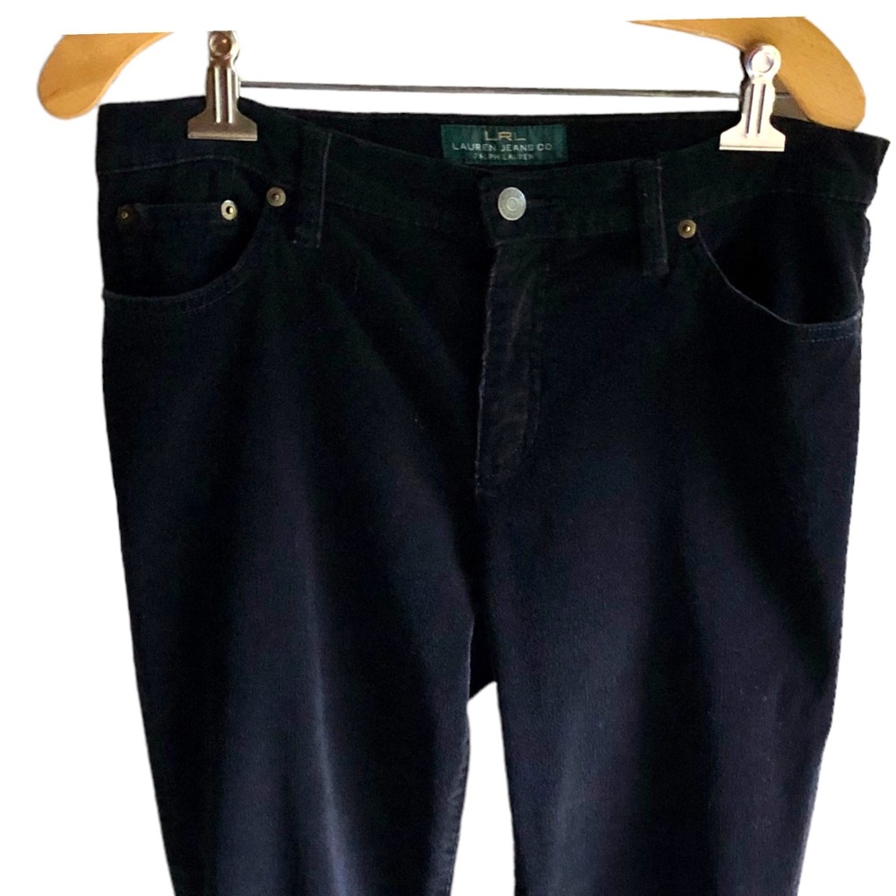 Lauren Ralph Lauren Fine Wale Corduroy Pants. Classic Straight. Black. Size 10 - Picture 12 of 12